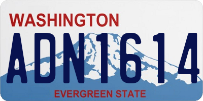 WA license plate ADN1614