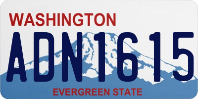 WA license plate ADN1615
