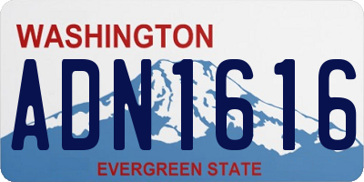 WA license plate ADN1616