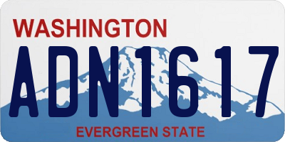 WA license plate ADN1617