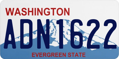 WA license plate ADN1622