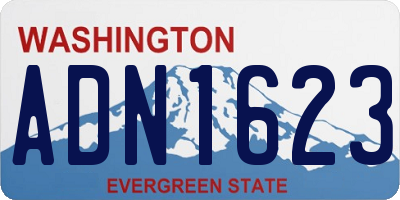 WA license plate ADN1623