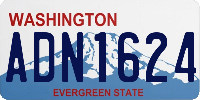 WA license plate ADN1624