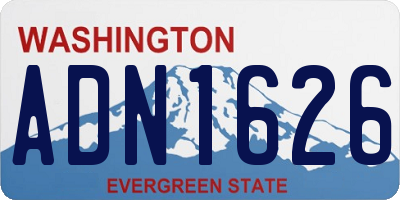 WA license plate ADN1626