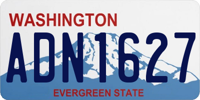 WA license plate ADN1627