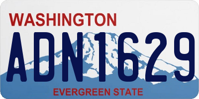 WA license plate ADN1629
