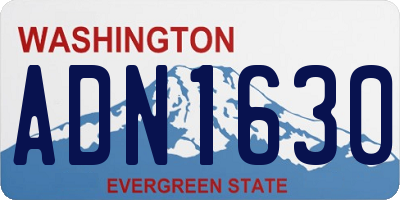 WA license plate ADN1630