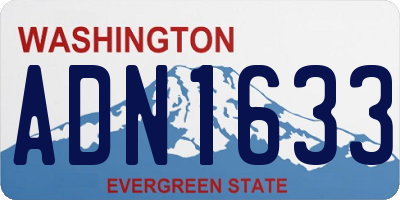 WA license plate ADN1633