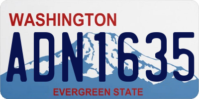 WA license plate ADN1635