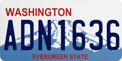 WA license plate ADN1636