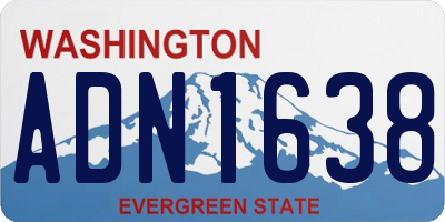 WA license plate ADN1638