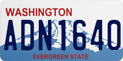 WA license plate ADN1640