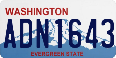 WA license plate ADN1643