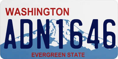 WA license plate ADN1646