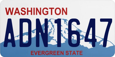 WA license plate ADN1647