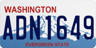 WA license plate ADN1649