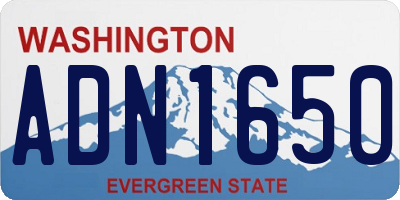 WA license plate ADN1650