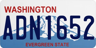 WA license plate ADN1652