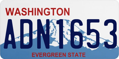WA license plate ADN1653
