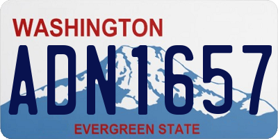 WA license plate ADN1657