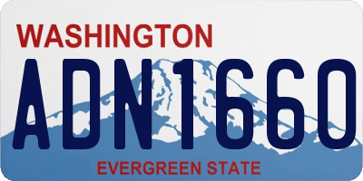WA license plate ADN1660