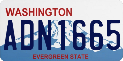 WA license plate ADN1665