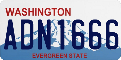 WA license plate ADN1666