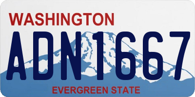 WA license plate ADN1667