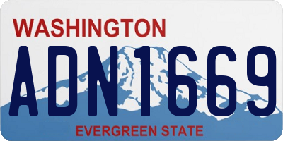 WA license plate ADN1669
