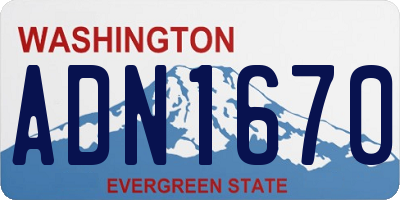 WA license plate ADN1670