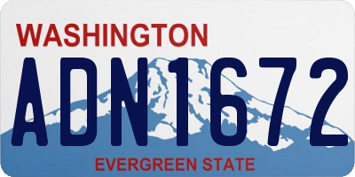 WA license plate ADN1672
