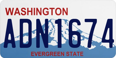 WA license plate ADN1674