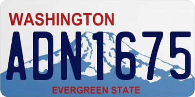 WA license plate ADN1675