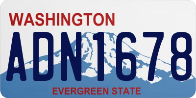WA license plate ADN1678