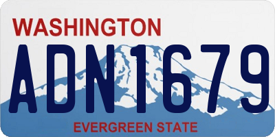 WA license plate ADN1679