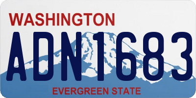 WA license plate ADN1683