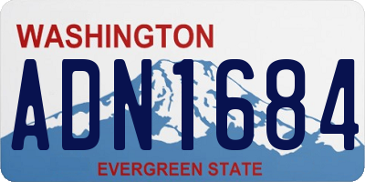 WA license plate ADN1684