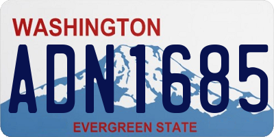 WA license plate ADN1685