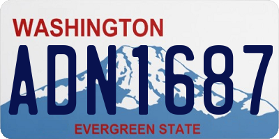 WA license plate ADN1687