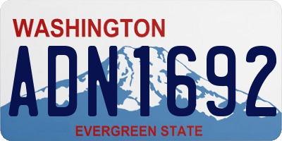 WA license plate ADN1692