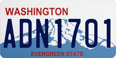 WA license plate ADN1701