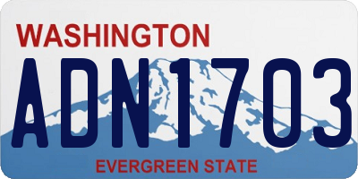 WA license plate ADN1703