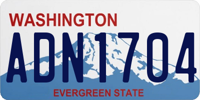 WA license plate ADN1704