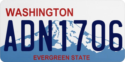 WA license plate ADN1706