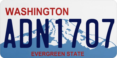 WA license plate ADN1707