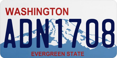 WA license plate ADN1708