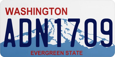 WA license plate ADN1709