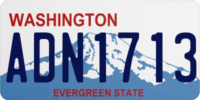 WA license plate ADN1713