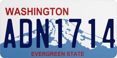 WA license plate ADN1714
