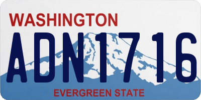 WA license plate ADN1716